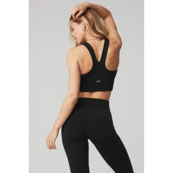ALO Yoga Wild Thing Sports Bra in Black - Picture 3 of 4